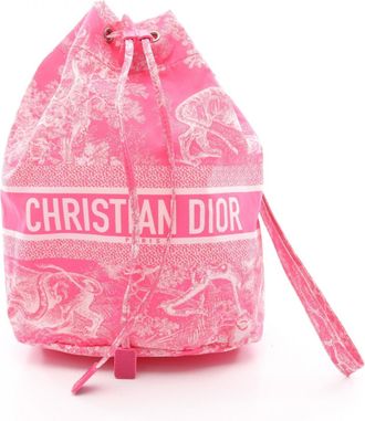 Dior Pink White Nylon Pouch (Pre-Owned)