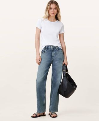 AllSaints Denim Sadie Barrel Leg Denim Jeans, Size: 26