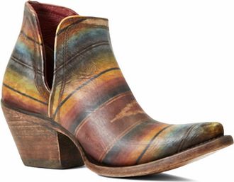 Ariat Womens Western Leather Saddle Blanket Dixon Bootie In Brown