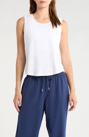 YEAR OF OURS Flow Crop Muscle Tank in White at Nordstrom, Size X-Large