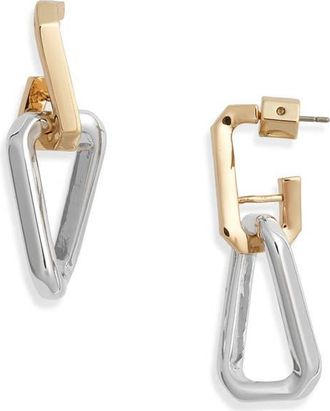 AllSaints Hex Mismatch Drop Earrings in Two Tone at Nordstrom