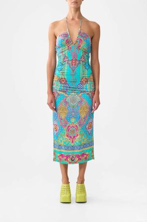 Camilla Cut Out Sleeveless Jersey Halter Neck Dress In The Concubines Corridor