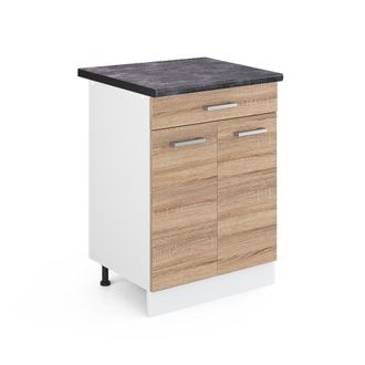 Vicco Mueble Bajo De Cocina R-line, Sonoma, 60 Cm Con Caj&oacute;n, Et Antracita