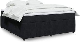 vidaXL Vidaxl - Cama Box Spring Con Colch&oacute;n Terciopelo Negro 180x200 Cm