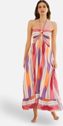 Yumi Block Print Cotton Maxi Dress in Multi at Nordstrom, Size Medium