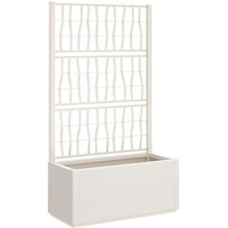 vidaXL Jardinera Con Enrejado Pp Blanco 80x36x140 Cm Vidaxl