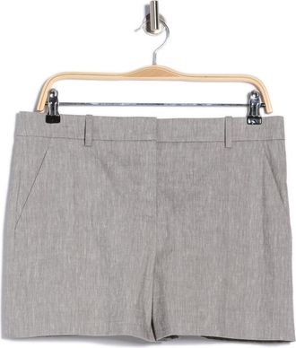 Theory Lynie M&eacute;lange Linen Blend Shorts in Grey Melange at Nordstrom Rack, Size 12