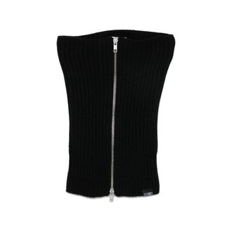 Maison Margiela Ribbed-knit Zip-up Scarf