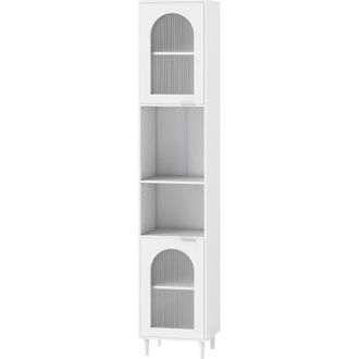 Costway Tall Bathroom Storage Cabinet Narrow Home Organizer-White