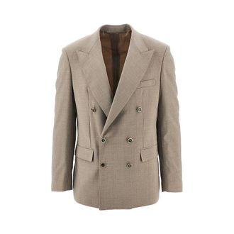 Mars&eacute;m Stretch wool-blend double-breasted jacket Man 48