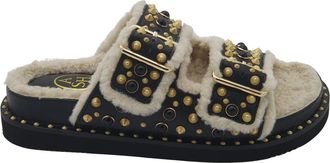 Ash Zwarte Leren Punk Chic Sandalen - Dames - Sandalen - Zwart - 37 EU - Leer - Schoenen