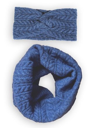 Capelli Loop CAPELLI NEW YORK, Damen, jeans blau, Strick, Obermaterial: 50% Polyacryl, 50% Polyester, Modet&uuml;cher Loop, mit Zopfstrickmuster