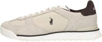Polo Ralph Lauren Varick Suede & Mesh Sneaker - Heren - Sneakers - Beige - 48 EU - Leer - Schoenen