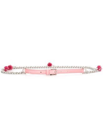 Dolce & Gabbana chain floral belt - women - Resin/Calf Leather/Brass - 42 - Metallic