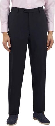 Brooks Brothers Donker Marine Stretch Virgin Wool Pantalon - Heren - Nette broeken - Blauw - W40 - Spandex - Broeken