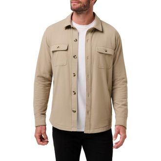 Travis Mathew Polar Fleece Shirt Jacket in Weathered Teak at Nordstrom, Size X-Large