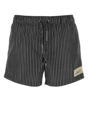 Dolce & Gabbana Black Stripes Swim Shorts