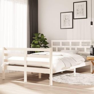 Berkfield Home Bed Frame White Solid Wood Pine 120x200 cm | Size: Small Double