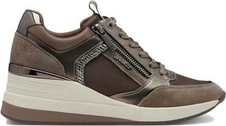 Tamaris Lage Taupe Sneakers - Dames - Sneakers - Bruin - 39 EU - Leer - Schoenen
