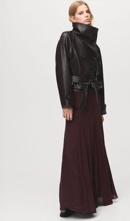 Mango Giacca maxi revers similpelle marrone - Donna - XXL - MANGO