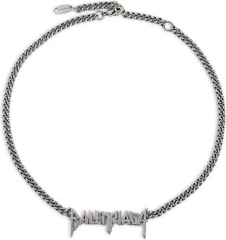 Balenciaga Necklaces, male, Gray, ONE SIZE, Typo Metal Necklace