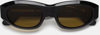 Retro Superfuture Cinema Vintage Brown Qrv Black/Yellow Unisex Sunglasses