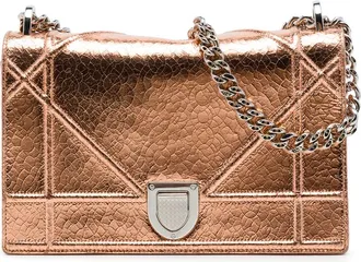 Dior Pre-owned Dior Metallic Ceramic Effect Deerskin Diorama Wallet on Chain Ladies CTUB4K5MOUDLDPIV