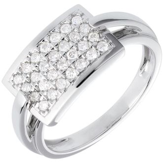 Edenly Ring Rectangle in Weissgold - 0.36 Karat - 28 Diamanten