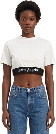Palm Angels White Cropped T-Shirt