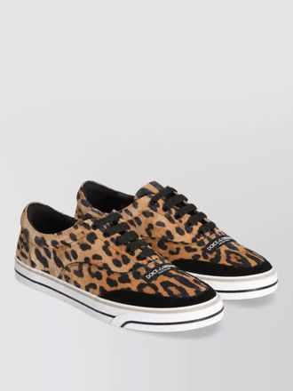 Dolce & Gabbana leopard-print calfskin low-top sneakers