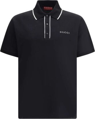 Gucci Iconisch Logo Polo Shirt - Heren - Polos - Zwart - S - Katoen - Tops