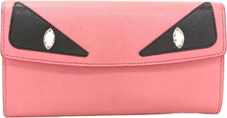 Fendi Pink Leather Long Wallet (Bi-Fold) (Pre-Owned)
