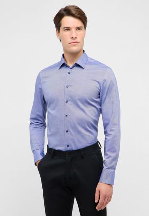 Eterna Langarmhemd ETERNA SLIM FIT, Herren, Gr. 46, Normalgr&ouml;ssen, blau (navy), 100% Baumwolle, schmal, Manschette, Hemden Langarmhemd, NON IRON (b&uuml;gelfrei)