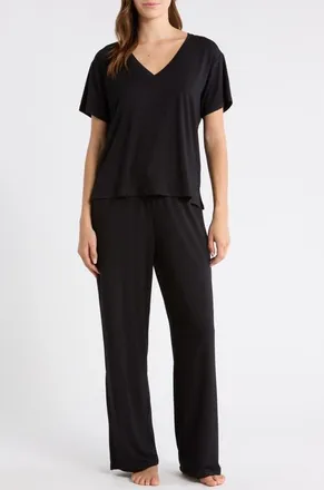 Nordstrom Cool Touch Jersey Pajamas in Black at Nordstrom, Size X-Small