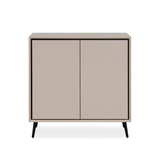 Calicosy C&oacute;moda 2 puertas con patas de pl&aacute;stico L90 cm - Topo y negro