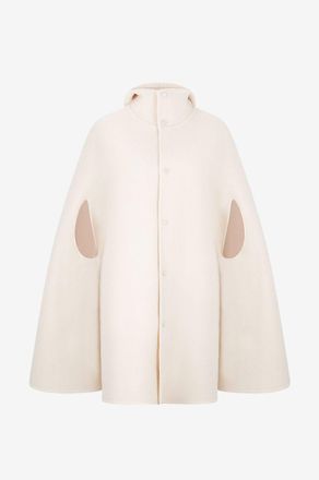 Fabiana Filippi Cape aus doppellagiger Wolle mit Kapuze