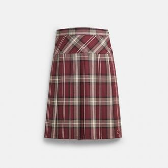 Coach Pleated PlaID MIDi Skirt