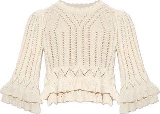 Isabel Marant Norma Sweater - Dames - Ronde hals truien - Beige - M - Katoen - Truien & Vesten