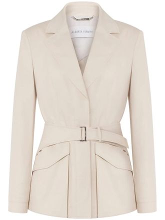 Alberta Ferretti belted blazer - Neutrals