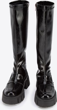 Wittchen Dames Mocassinlaarzen van Lakleer in Zwart