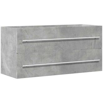 vidaXL Vidaxl - Armario para lavabo contrachapada gris hormigón 100x38,5x48 cm