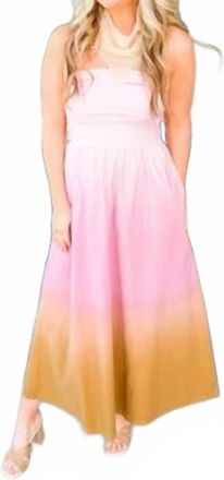 Young Fabulous & Broke Kamila Strapless Dress In Pink Mauve Ombre