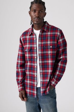 Levi's Jackson Worker Overshirt - Hombre - 2XL - Multicolor / Jino Plaid Naval Academy Flannel