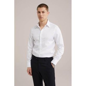 WE Fashion WE Fundamentals zakelijk overhemd met textuur wit