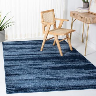 Safavieh Retro Machine Made Area rug, Light Blue / Blue Contemporary Style Easy Care