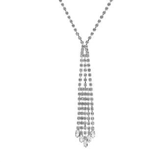 Nina Womens Della Swarovski Crystals Necklace In White