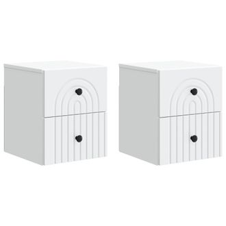 vidaXL Mesita De Noche De Pared Con Caj&oacute;n 2 Pcs 33 X 34,5 X 40 Cm Vidaxl