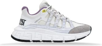 Versace Dames Veterschoenen met Su&egrave;de Hiel - Dames - Sneakers - Grijs - 39 EU - Su&egrave;de - Schoenen