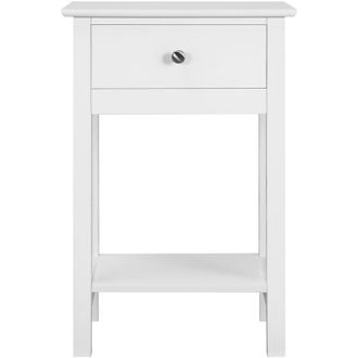 Yaheetech Mesita De Noche Mesa Auxiliar Blanca Con Caj&oacute;n Armario Mesita Para Dormitorio 40x30x60 Cm Blanco - Yaheetech