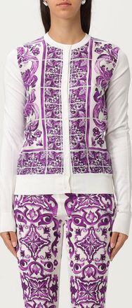 Dolce & Gabbana Cardigan Dolce & Gabbana in seta con stampa Maioliche